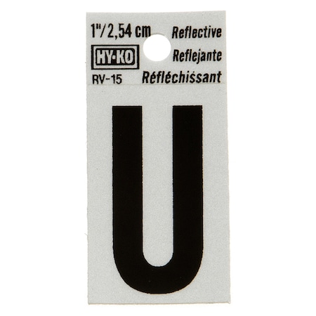 Hy-Ko 1.25In Reflective Letter U, 10PK B00393